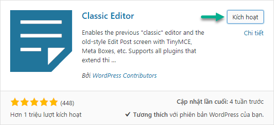 Chuyển trình soạn thảo về Classic Editor cho WordPress