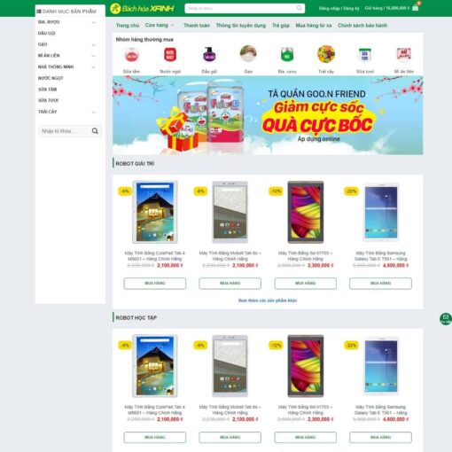 Cài đặt Theme wordpress bách hóa shop 01