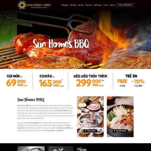 Theme wordpress giới thiệu nhà hàng bbq