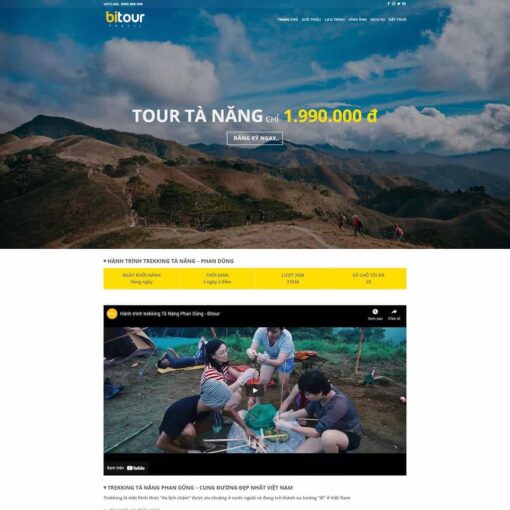 Theme WordPress landing page giới thiệu tour du lịch