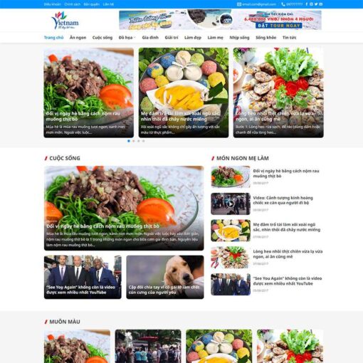 Theme wordpress blog, tin tức du lịch