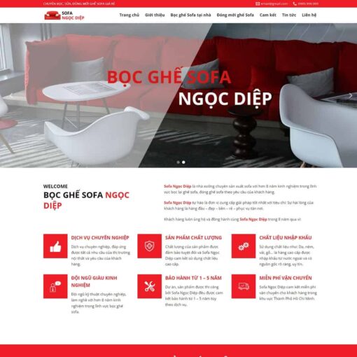 Theme WordPress dịch vụ bọc ghế sofa