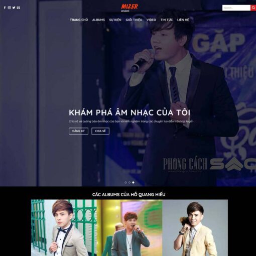 Theme WordPress giới thiệu ca sỹ