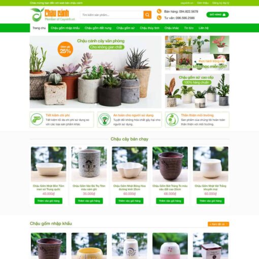 Theme WordPress bán chậu cây cảnh văn phòng