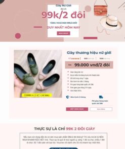 Theme WordPress Lading Page bán giày, dép nữ