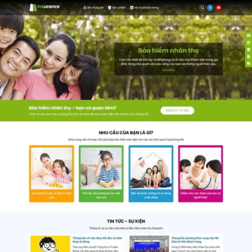 Theme wordpress giới thiệu dịch vụ bảo hiểm