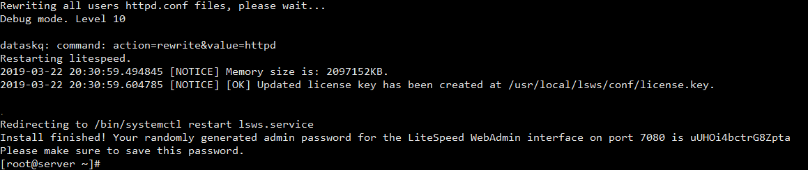 Install Litespeed enterprise for DirectAdmin