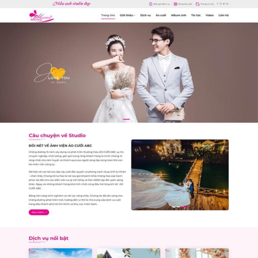 Theme WordPress dịch vụ studio,Theme chụp ảnh cưới 06