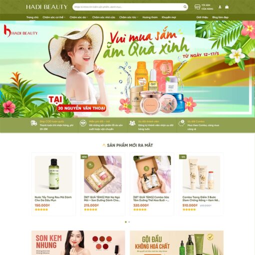 Theme WordPress mỹ phẩm 19, giao diện bán mỹ phẩm 19 đẹp